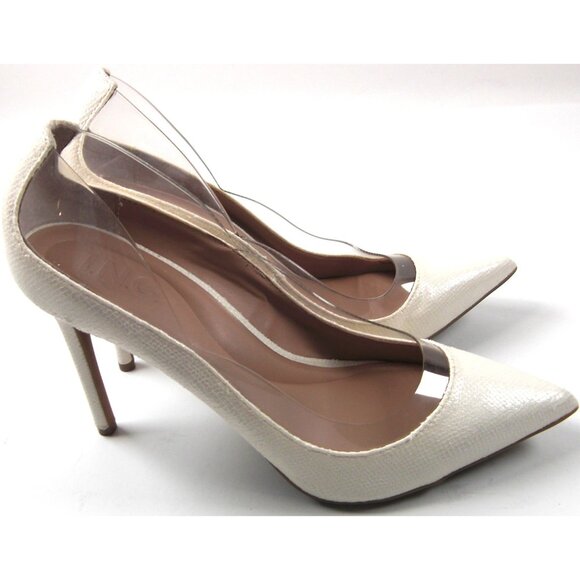 INC International Concepts Faux Leather Pointed Toe Pumps Women White 7 M - Picture 5 of 6